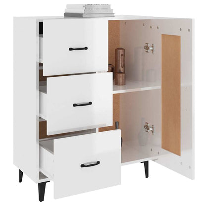 vidaXL Sideboard High Gloss White 69.5x34x90 cm Engineered Wood 5