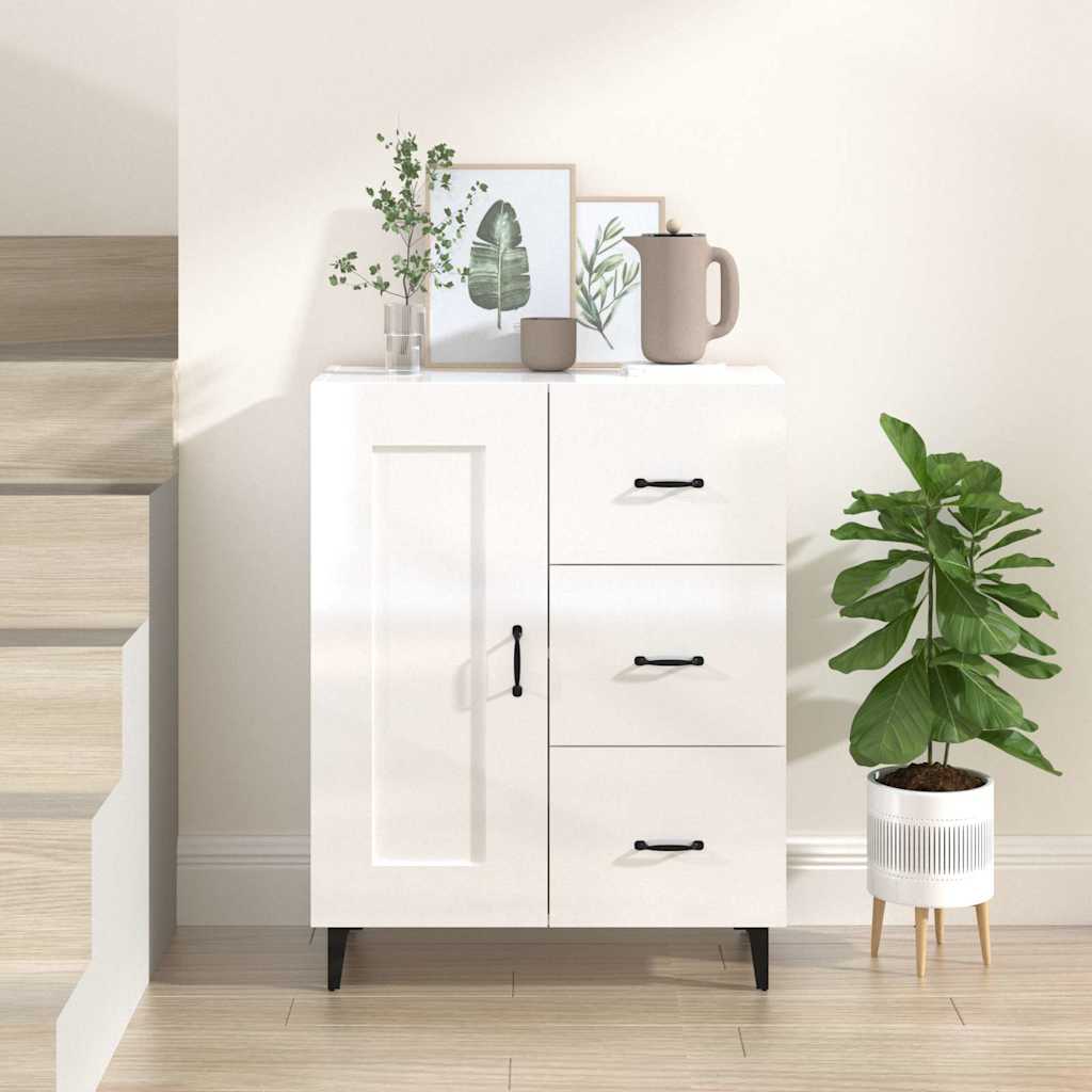 vidaXL Sideboard High Gloss White 69.5x34x90 cm Engineered Wood 1