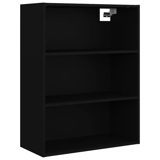 812313 vidaXL Hanging Wall Cabinet Black 69,5x32,5x90 cm 2