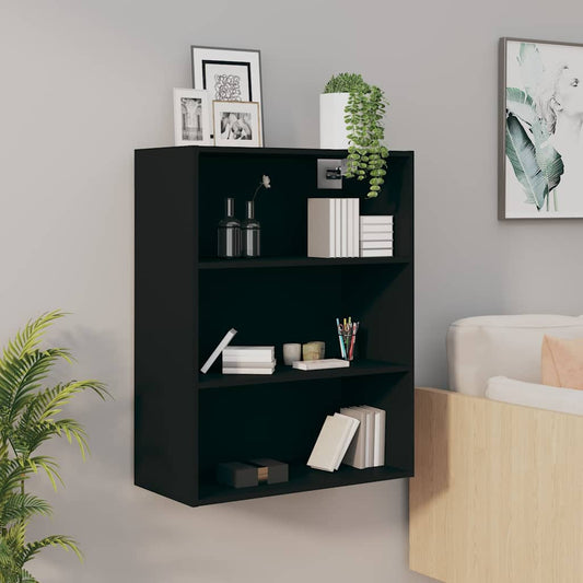 812313 vidaXL Hanging Wall Cabinet Black 69,5x32,5x90 cm 1