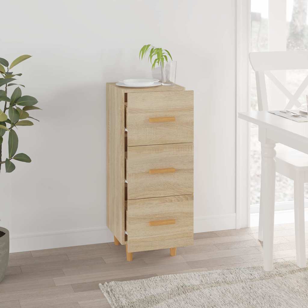 vidaXL Sideboard Sonoma Oak 34.5x34x90 cm Engineered Wood 3