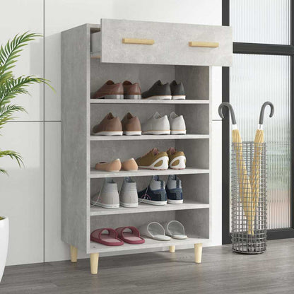 vidaXL Shoe Cabinet Concrete Grey 60x35x105 cm Engineered Wood 3