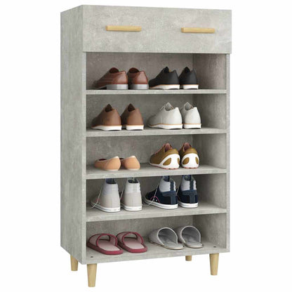 vidaXL Shoe Cabinet Concrete Grey 60x35x105 cm Engineered Wood 4