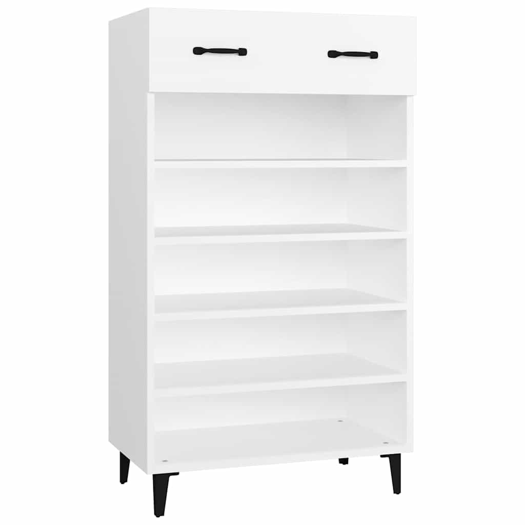 vidaXL Shoe Cabinet | White | Engineered wood, Iron | 60 x 35 x 105 cm 2