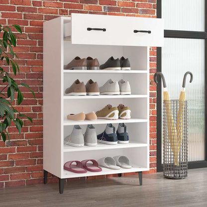 vidaXL Shoe Cabinet | White | Engineered wood, Iron | 60 x 35 x 105 cm 3
