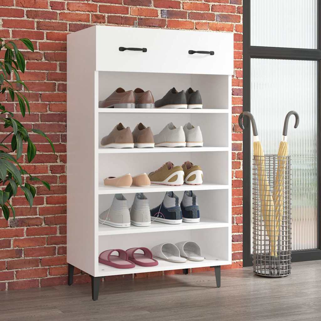 vidaXL Shoe Cabinet | White | Engineered wood, Iron | 60 x 35 x 105 cm 1