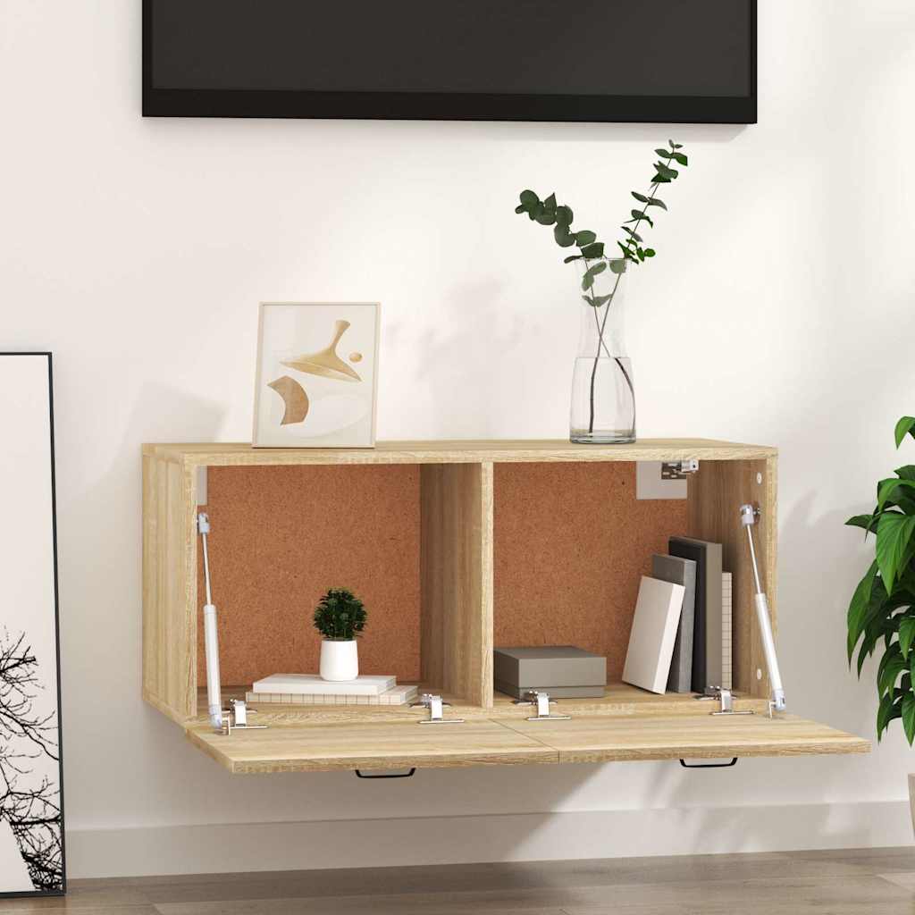vidaXL Wall Cabinet Sonoma Oak 80x36.5x35 cm Engineered Wood 3