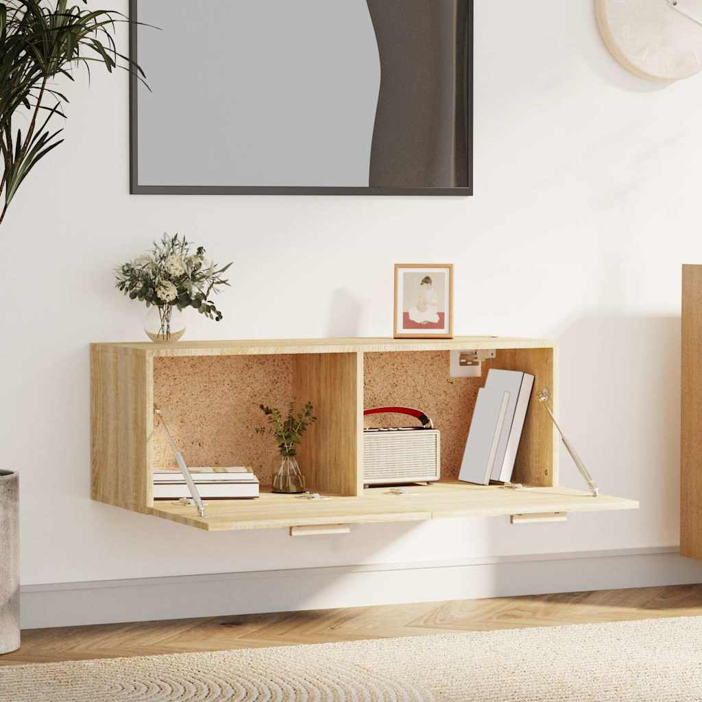 vidaXL Wall Cabinet Sonoma Oak 100x36.5x35 cm Engineered Wood 3
