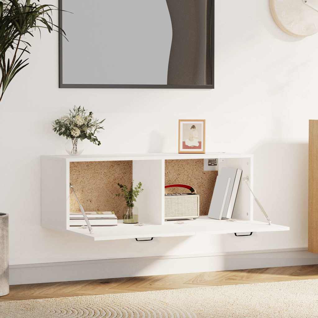 vidaXL Floating Cabinet | White | Engineered wood | Medium |  Wall mounting 3