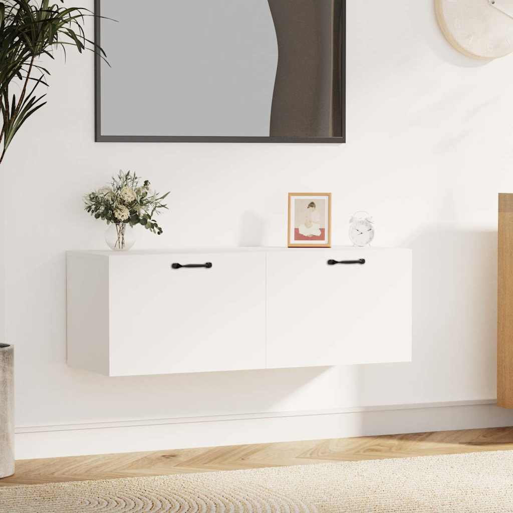 vidaXL Floating Cabinet | White | Engineered wood | Medium |  Wall mounting 1