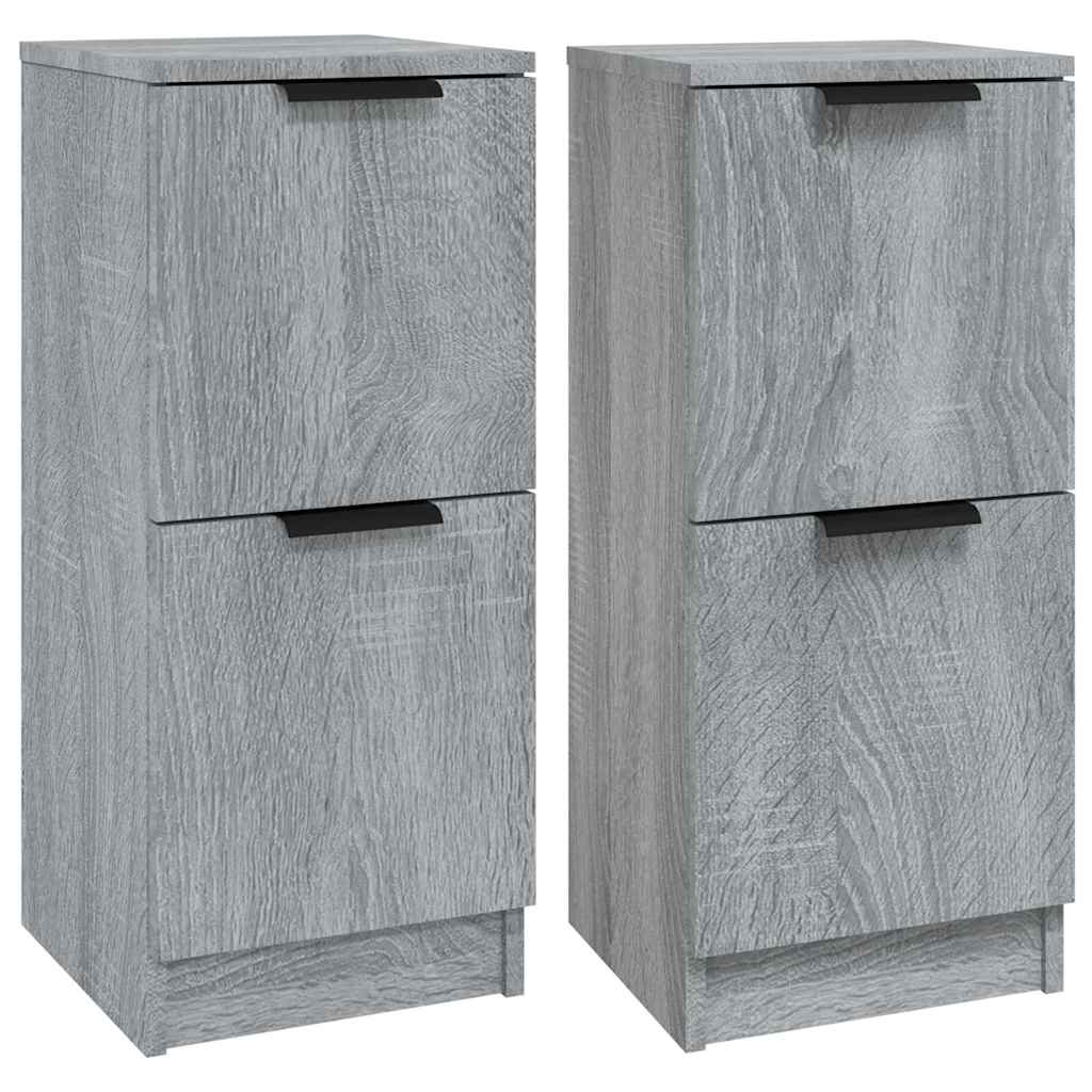 vidaXL Sideboards 2 pcs Grey Sonoma 30x30x70 cm Engineered Wood 2