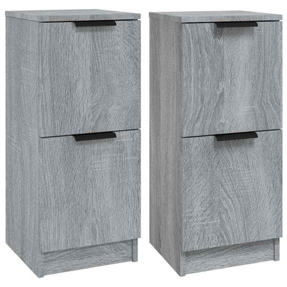vidaXL Sideboards 2 pcs Grey Sonoma 30x30x70 cm Engineered Wood 2
