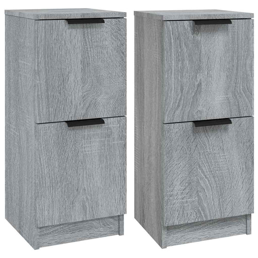 Two grey Sonoma engineered wood sideboards standing side by side