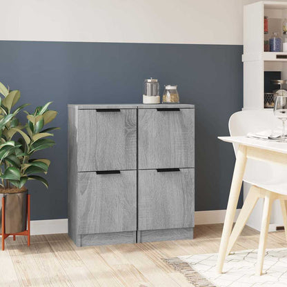 vidaXL Sideboards 2 pcs Grey Sonoma 30x30x70 cm Engineered Wood 1