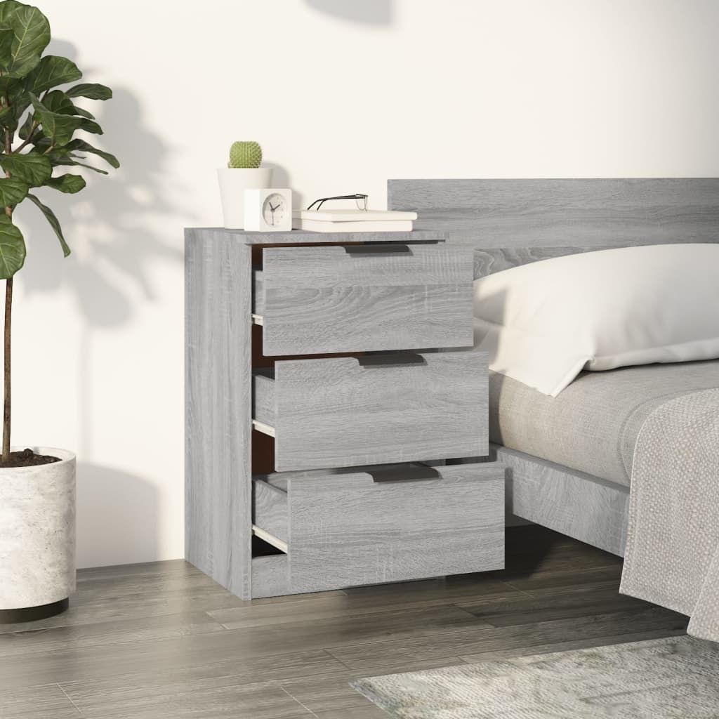vidaXL Bedside Cabinet Grey Sonoma 40x36x65 cm 3