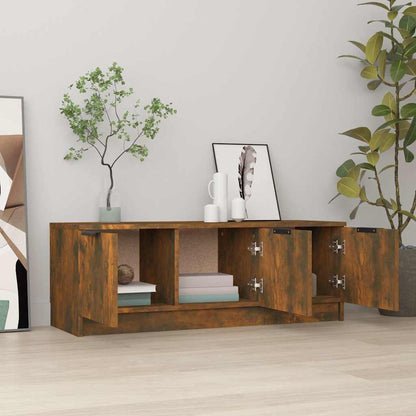 vidaXL TV Cabinet Smoked Oak 102x35x36.5 cm Engineered Wood 3