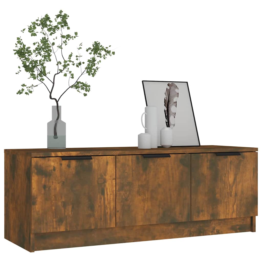 vidaXL TV Cabinet Smoked Oak 102x35x36.5 cm Engineered Wood 5
