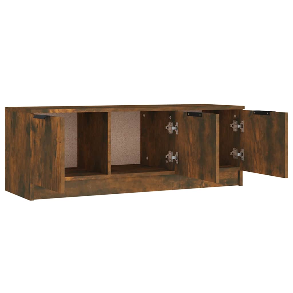 vidaXL TV Cabinet Smoked Oak 102x35x36.5 cm Engineered Wood 6