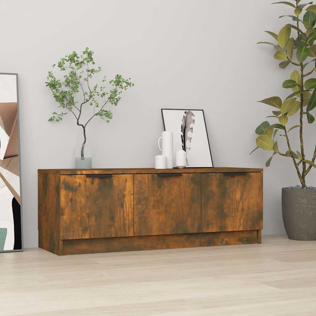 vidaXL TV Cabinet Smoked Oak 102x35x36.5 cm Engineered Wood 1