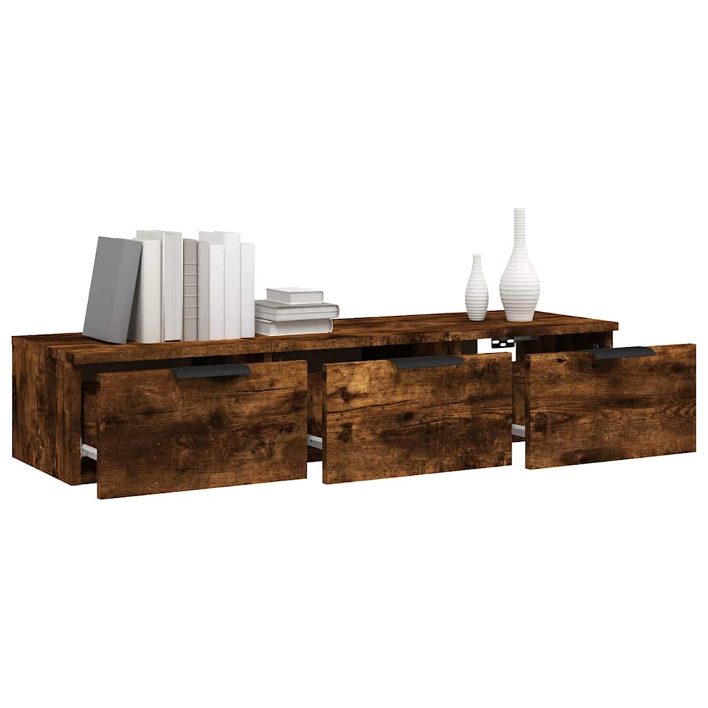 vidaXL Wall Cabinet Smoked Oak 102x30x20 cm Engineered Wood 4