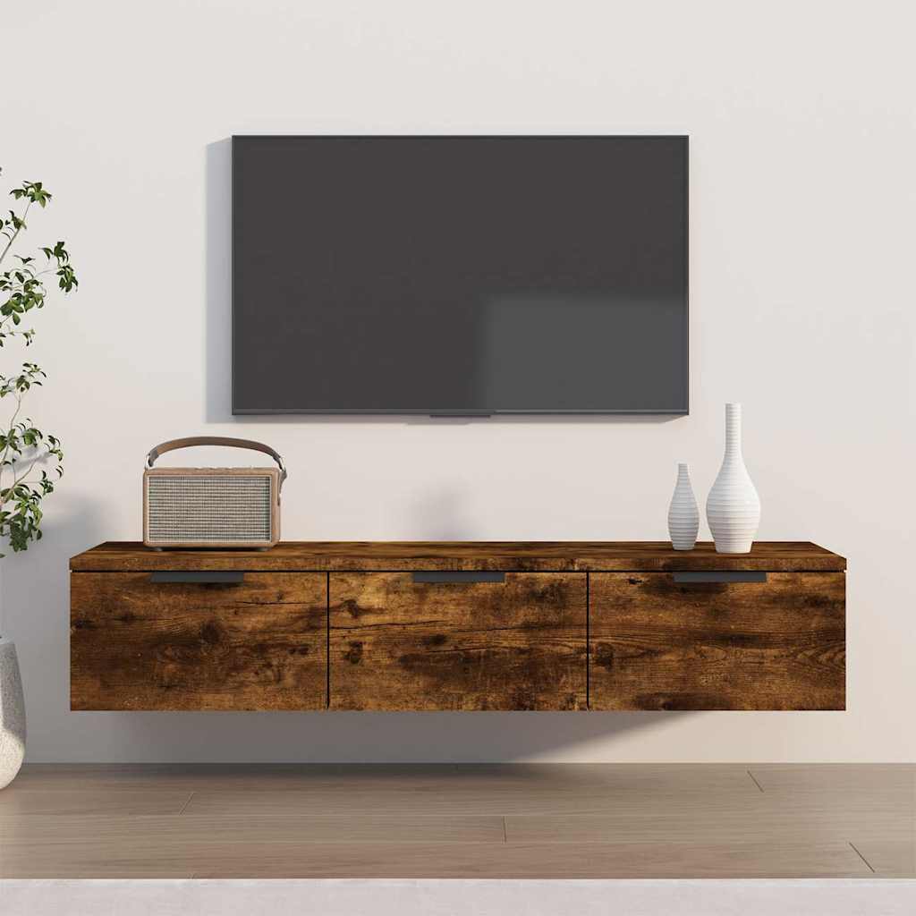 vidaXL Wall Cabinet Smoked Oak 102x30x20 cm Engineered Wood 1