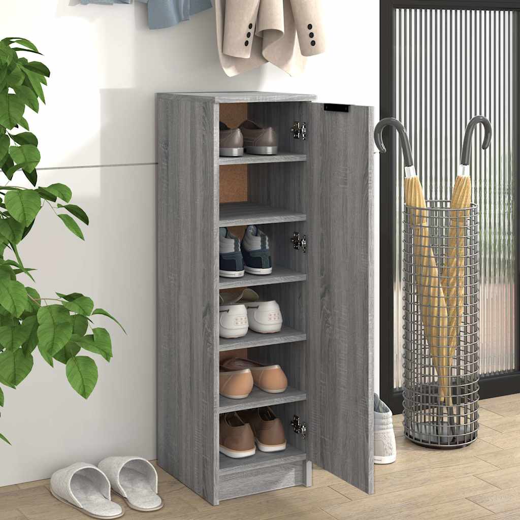 Shoe Cabinet 30x35x100 cm Engineered Wood Grey sonoma