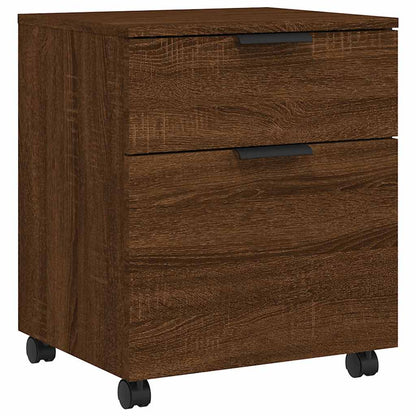 vidaXL Mobile File Cabinet with Wheels Brown Oak 45x38x54 cm Engineered Wood 2