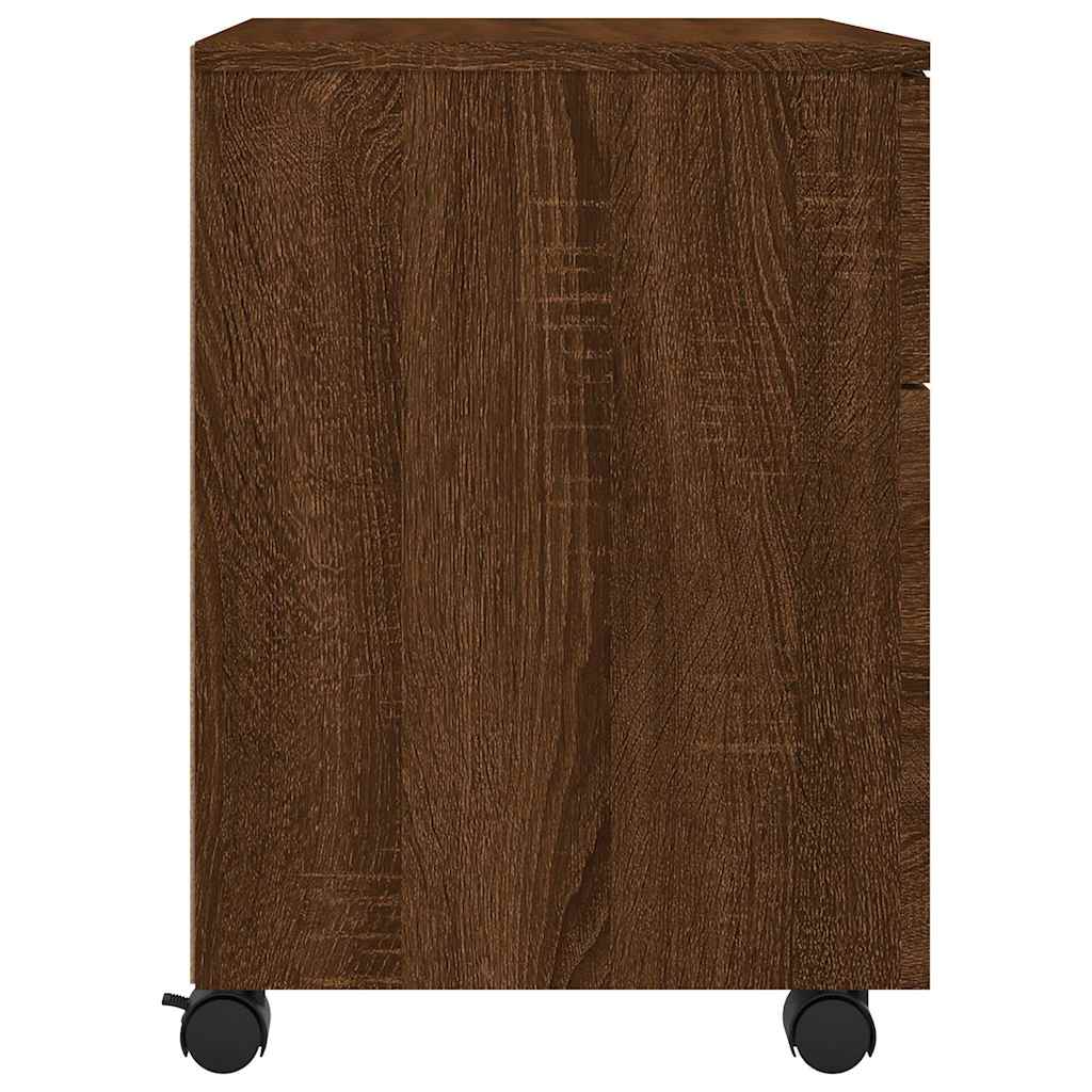 vidaXL Mobile File Cabinet with Wheels Brown Oak 45x38x54 cm Engineered Wood 5