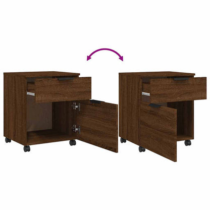 vidaXL Mobile File Cabinet with Wheels Brown Oak 45x38x54 cm Engineered Wood 6