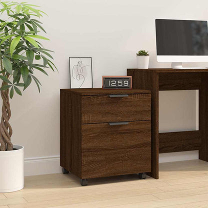 vidaXL Mobile File Cabinet with Wheels Brown Oak 45x38x54 cm Engineered Wood 1