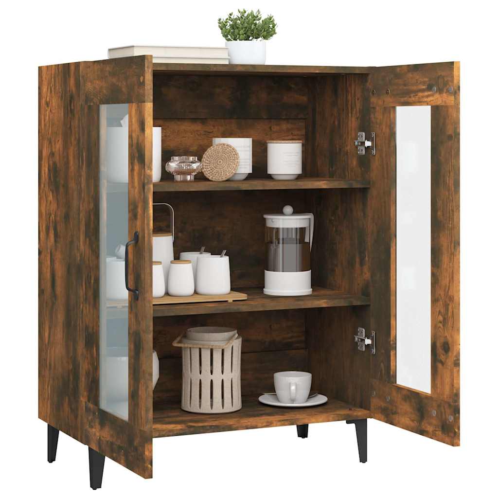 vidaXL Sideboard Smoked Oak 69.5x34x90 cm Engineered Wood 5