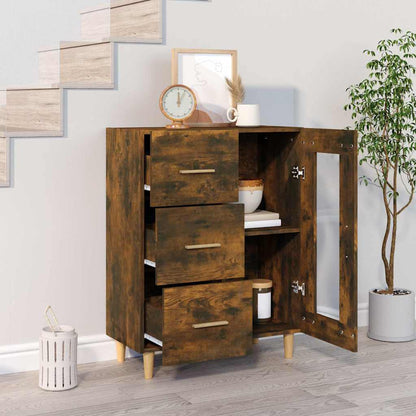 vidaXL Sideboard Smoked Oak 69,5x34x90 cm Engineered Wood 3