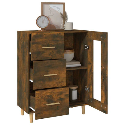 vidaXL Sideboard Smoked Oak 69,5x34x90 cm Engineered Wood 4
