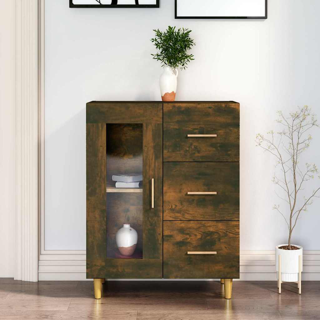 vidaXL Sideboard Smoked Oak 69,5x34x90 cm Engineered Wood 1