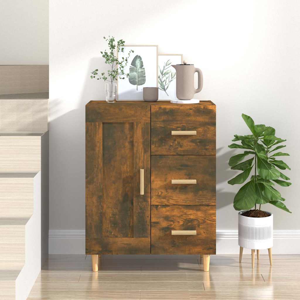 vidaXL Sideboard Smoked Oak 69.5x34x90 cm Engineered Wood 1