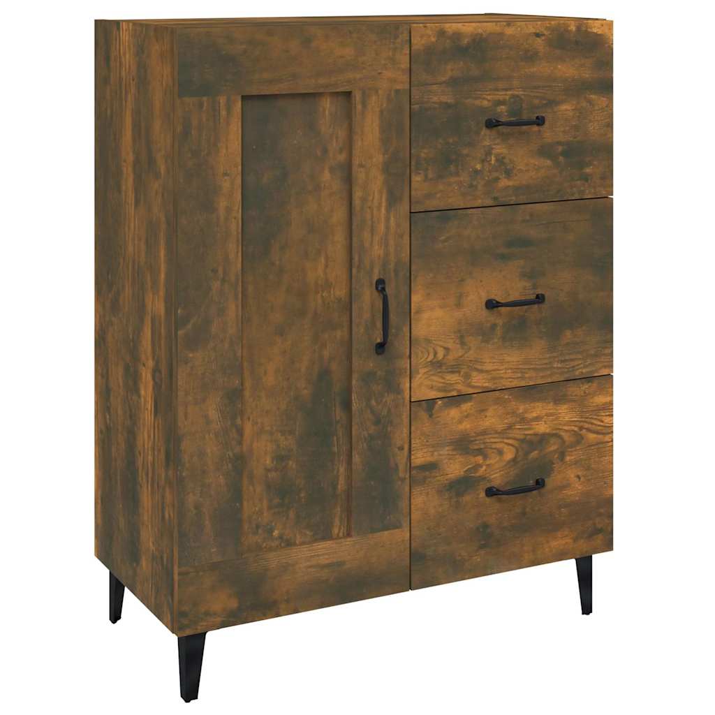 vidaXL Sideboard Smoked Oak 69.5x34x90 cm Engineered Wood 2