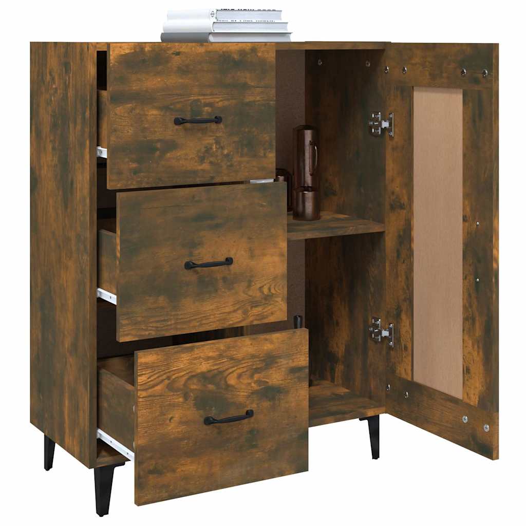 vidaXL Sideboard Smoked Oak 69.5x34x90 cm Engineered Wood 5