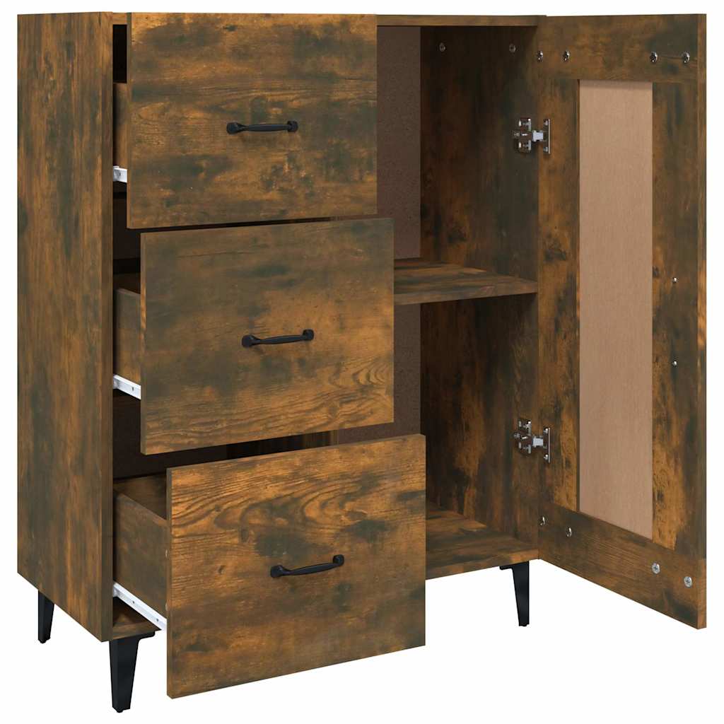 vidaXL Sideboard Smoked Oak 69.5x34x90 cm Engineered Wood 6