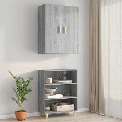 vidaXL Hanging Wall Cabinet Grey Sonoma 69.5x34x90 cm 3