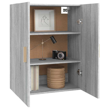 vidaXL Hanging Wall Cabinet Grey Sonoma 69.5x34x90 cm 5
