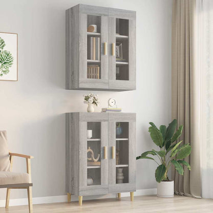 vidaXL Hanging Wall Cabinet Grey Sonoma 69.5x34x90 cm 1