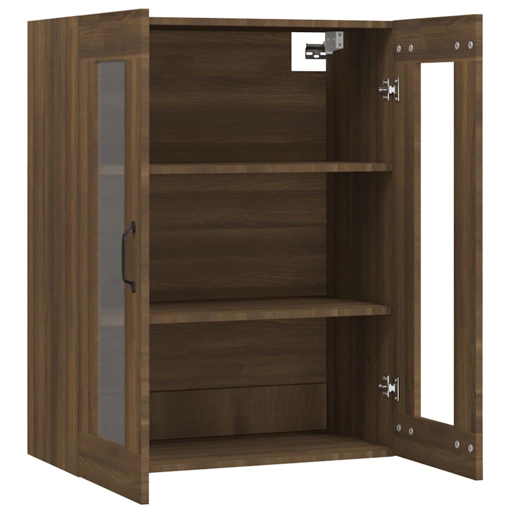 vidaXL Hanging Wall Cabinet Brown Oak 69.5x34x90 cm 5