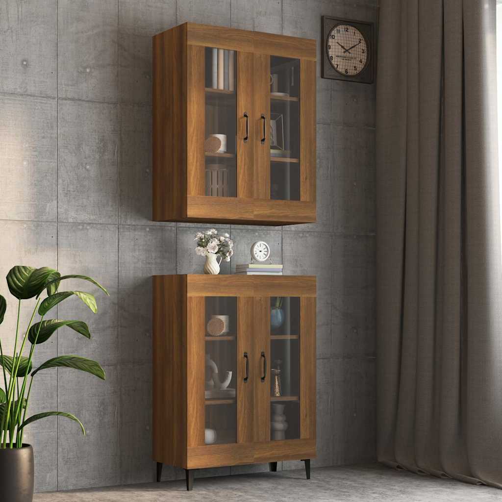 vidaXL Hanging Wall Cabinet Brown Oak 69.5x34x90 cm 1