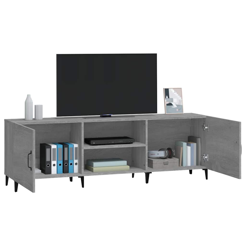 vidaXL TV Cabinet Grey Sonoma 150x30x50 cm Engineered Wood 4
