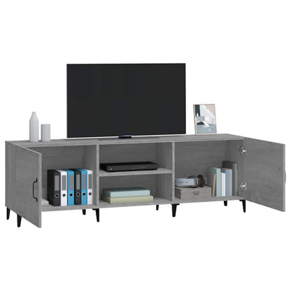 vidaXL TV Cabinet Grey Sonoma 150x30x50 cm Engineered Wood 4