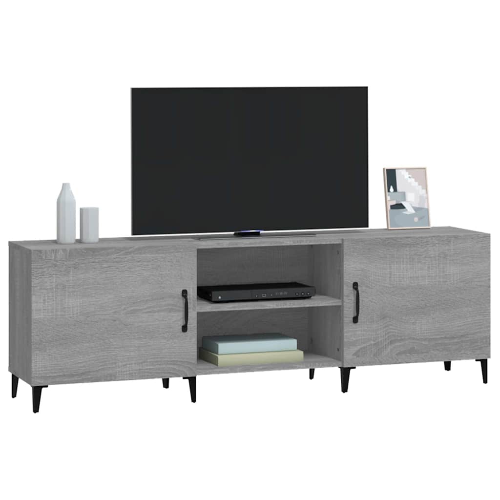 vidaXL TV Cabinet Grey Sonoma 150x30x50 cm Engineered Wood 5