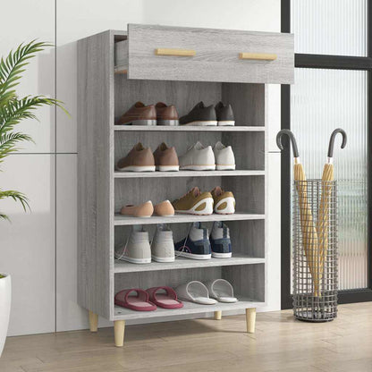 vidaXL Shoe Cabinet Grey Sonoma 60x35x105 cm Engineered Wood 3