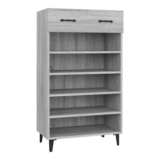 Shoe Cabinet 60x35x105 cm Engineered Wood Grey sonoma