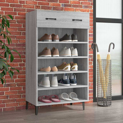 vidaXL Shoe Cabinet Grey Sonoma 60x35x105 cm Engineered Wood 1