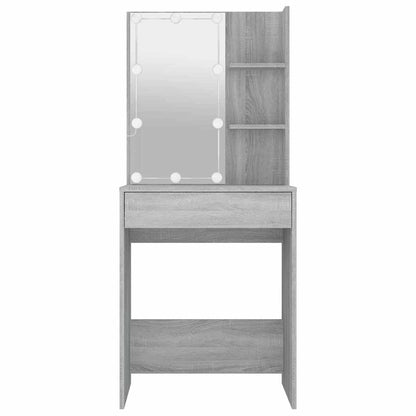 vidaXL Dressing Table with LED Grey Sonoma 60x40x140 cm 5